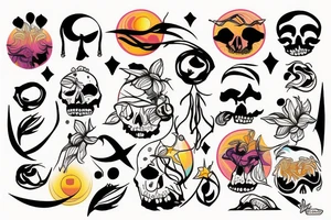 On My only on the middle Spina sacrum Sunset in the Caribbean more color tattoo idea