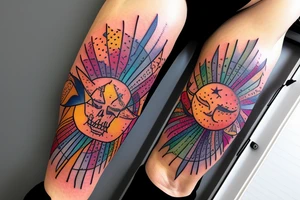 On My only on the middle Spina sacrum Sunset in the Caribbean more color tattoo idea