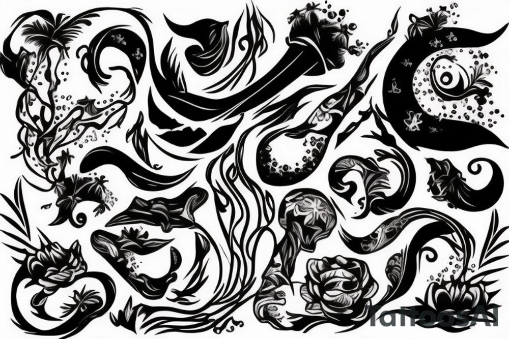 On My only on the middle Spina sacrum Sunset in the Caribbean more color tattoo idea