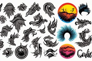 On My only on the middle Spina sacrum Sunset in the Caribbean more color tattoo idea