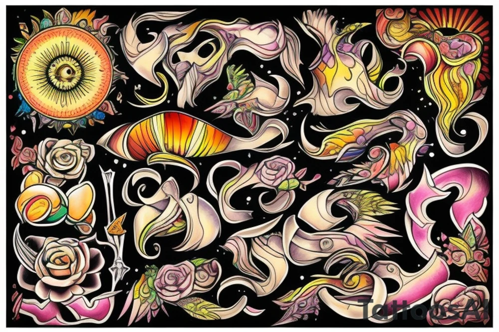 On My only on the middle Spina sacrum Sunset in the Caribbean more color tattoo idea