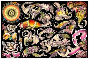 On My only on the middle Spina sacrum Sunset in the Caribbean more color tattoo idea