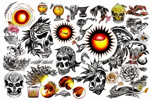 On My only on the middle Spina sacrum Sunset in the Caribbean more color tattoo idea