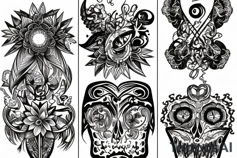 On My sacrum Sunset in the Caribbean tattoo idea