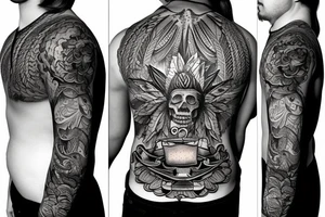 On My sacrum Sunset in the Caribbean tattoo idea
