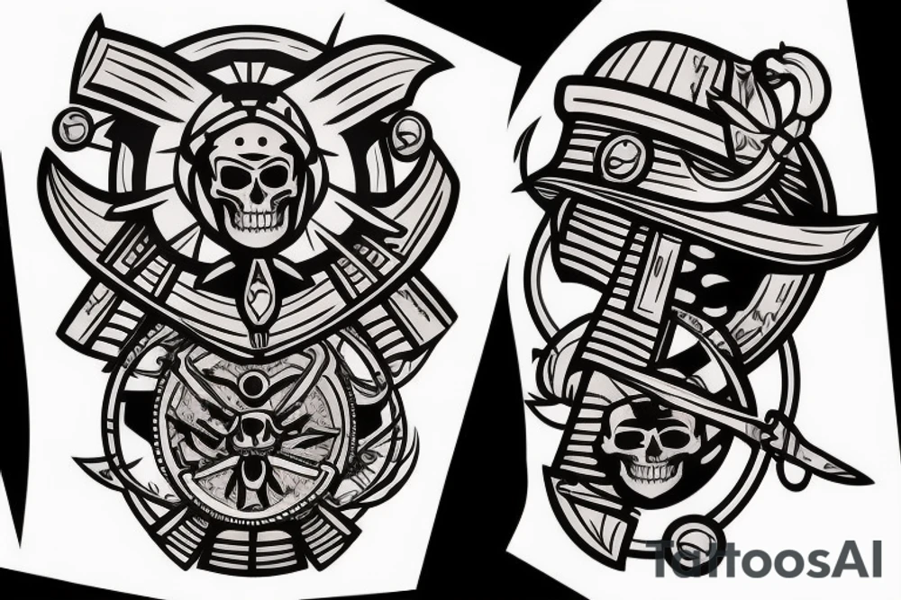 Pirate ship for a sacrum Tattoo tattoo idea