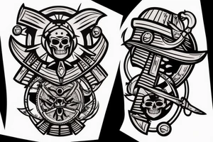 Pirate ship for a sacrum Tattoo tattoo idea