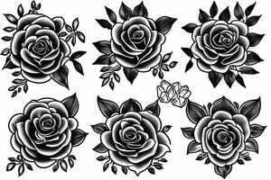 Kompass mit schwarzen Rosen tattoo idea