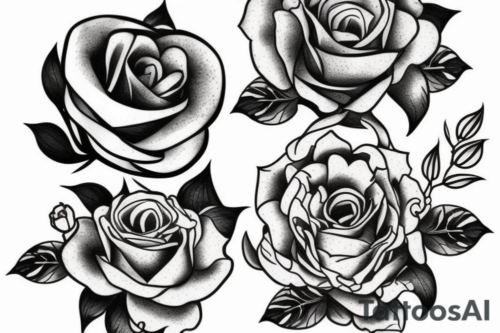 Kompass mit schwarzen Rosen tattoo idea