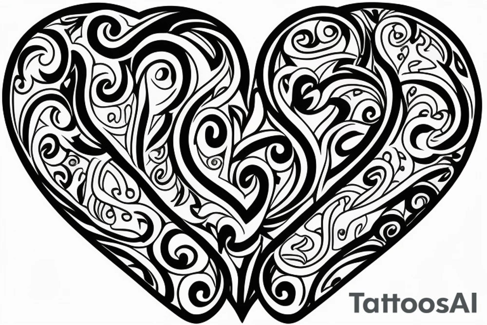 What a large design that will incorporate a love heart but be manly tattoo idea