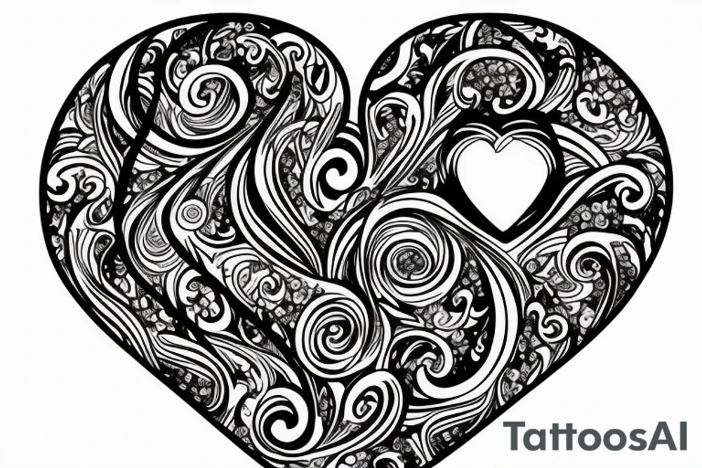 What a large design that will incorporate a love heart but be manly tattoo idea