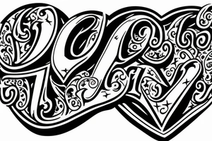 What a large word design that will incorporate a love heart but be manly tattoo idea