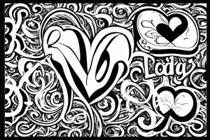 Large name -zoe- that will incorporate a love heart but be manly tattoo idea