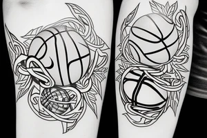Cross, Basketball, Canada and famliy tattoo idea