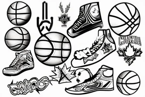 Cross, Basketball, Canada and family tattoo idea