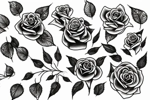 Dainty Stars, roses, bats, and spiderwebs tattoo idea