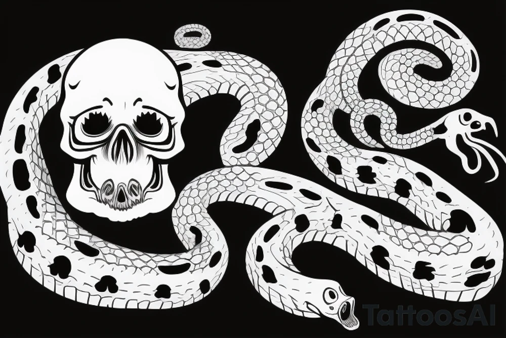 A skull with a snake coming out of its mouth tattoo idea