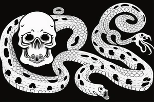 A skull with a snake coming out of its mouth tattoo idea