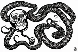 A skull with a snake coming out of its mouth tattoo idea