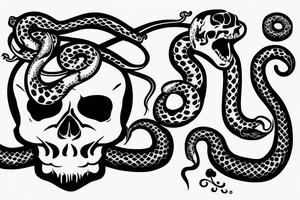 A skull with a snake coming out of its mouth tattoo idea