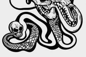 A skull with a snake coming out of its mouth tattoo idea