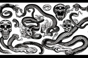 A skull with a snake coming out of its mouth tattoo idea