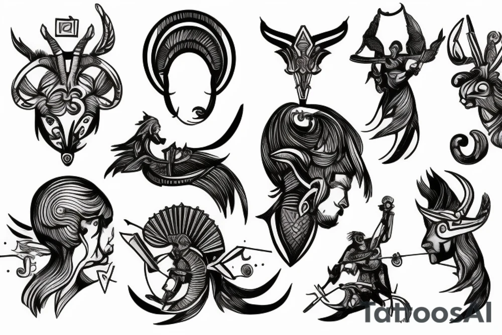Sagittarius as a god tattoo idea