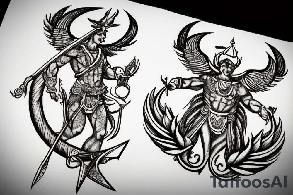 Sagittarius as a god tattoo idea