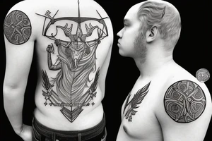 Sagittarius as a male god tattoo idea