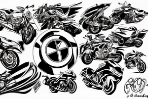 Graffiti style bmw tattoo idea