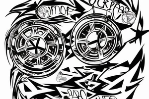 Graffiti style bmw tattoo idea