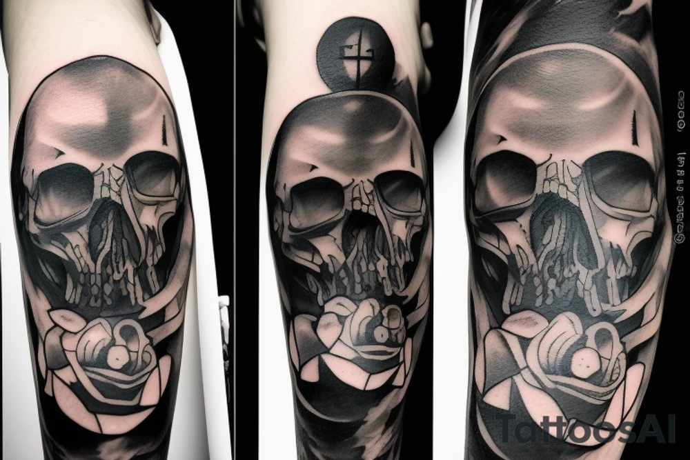 A dark figure wearing a black cloak tattoo idea