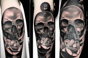 A dark figure wearing a black cloak tattoo idea