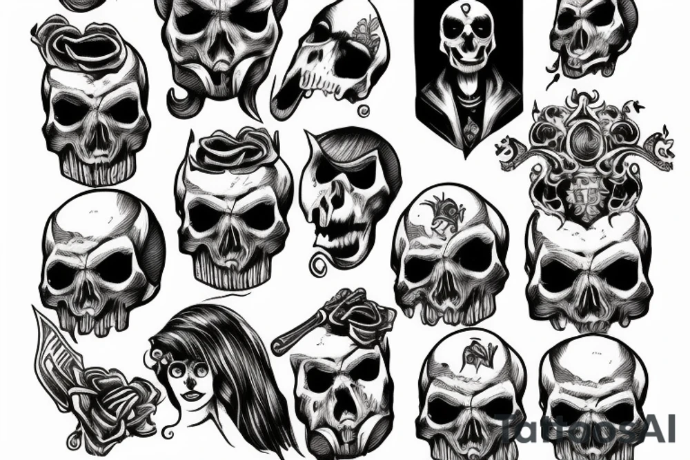 Hades with a skull in his hand tattoo idea