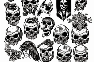 Hades with a skull in his hand tattoo idea