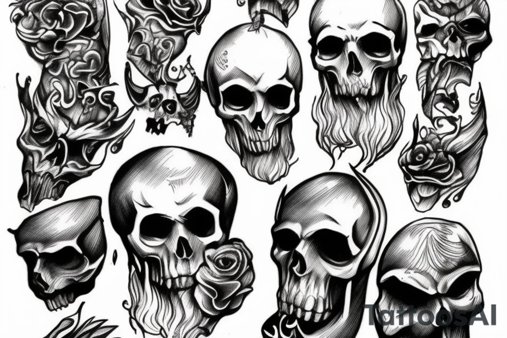 Hades with a skull in his hand tattoo idea