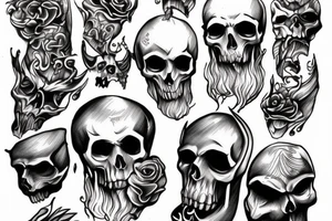 Hades with a skull in his hand tattoo idea