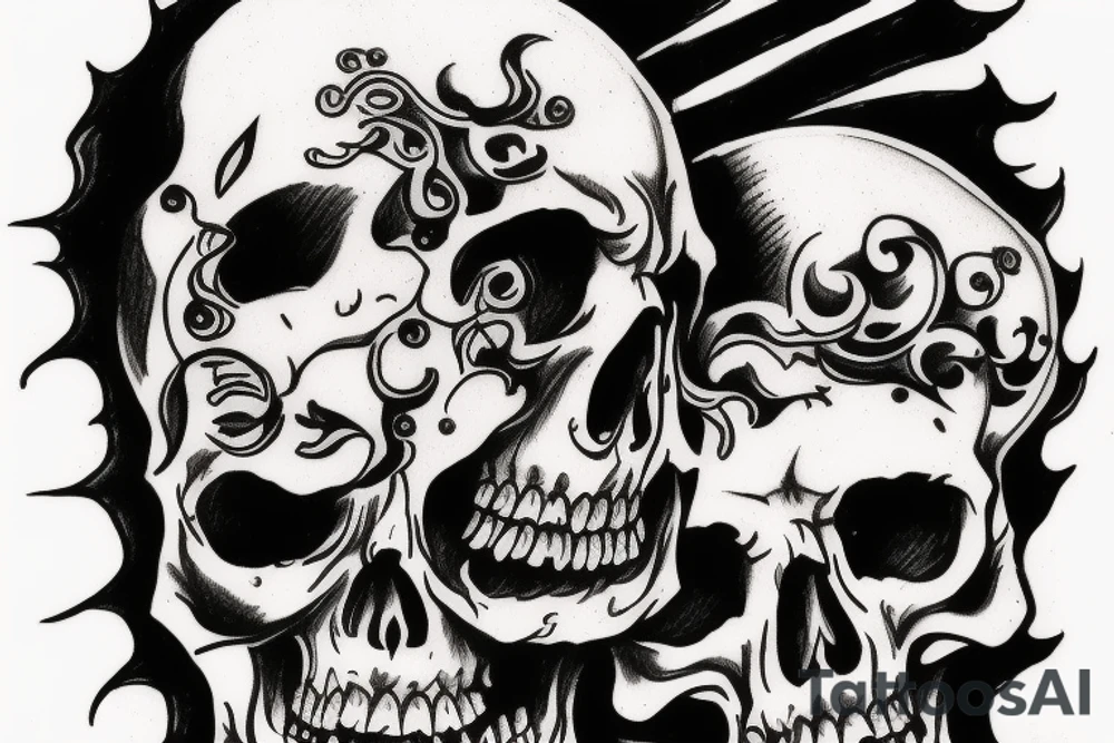 Hades with a skull in his hand tattoo idea