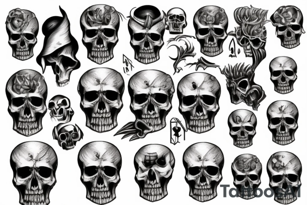 Hades with a skull in his hand tattoo idea