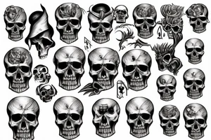 Hades with a skull in his hand tattoo idea