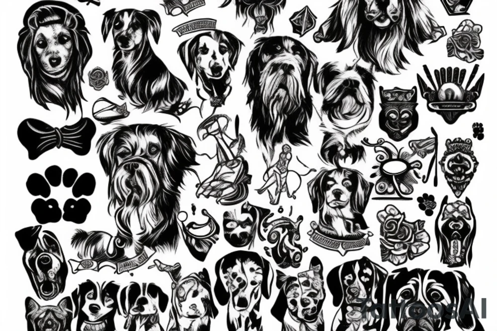 Hades with dogs tattoo idea