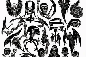 grim reaper with halo tattoo idea