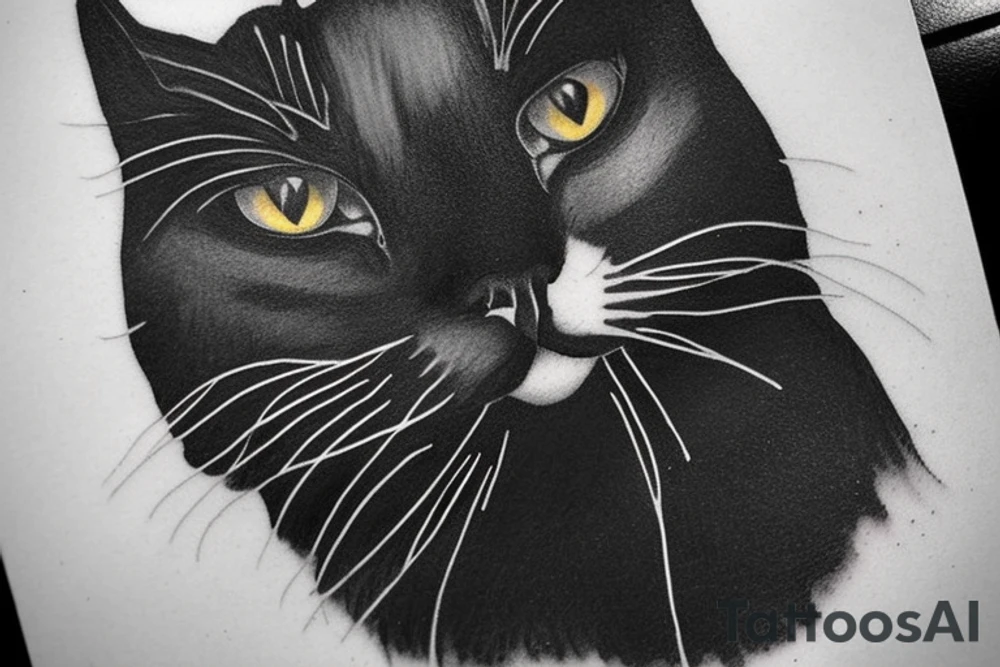 Black tuxedo cat with the beatles revolver album art. tattoo idea