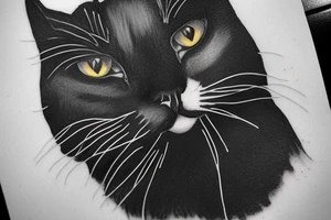 Black tuxedo cat with the beatles revolver album art. tattoo idea