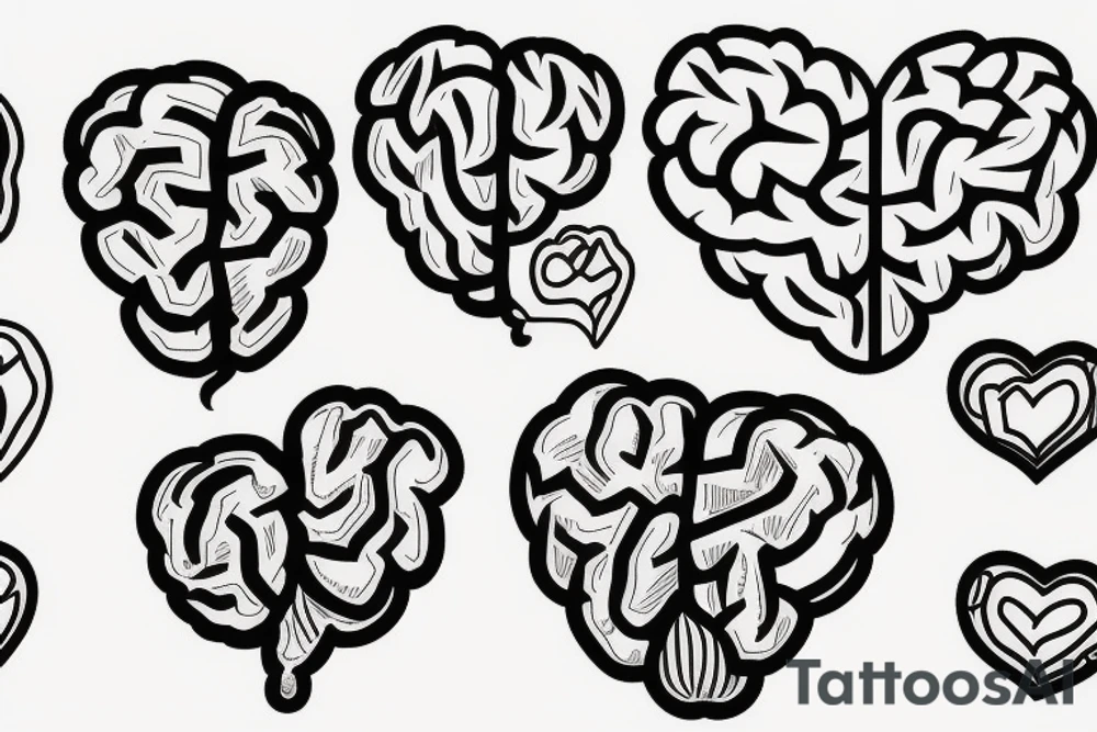 brain heart tattoo idea