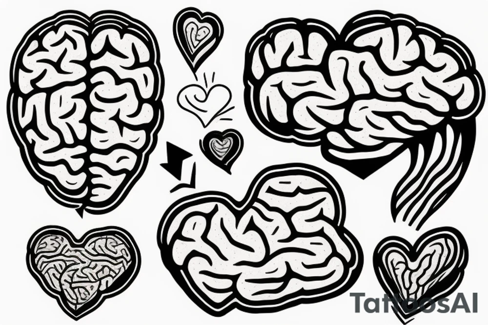 brain heart tattoo idea
