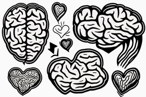 brain heart tattoo idea