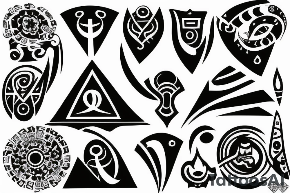 Black spade with a white "Q" in the center tattoo idea