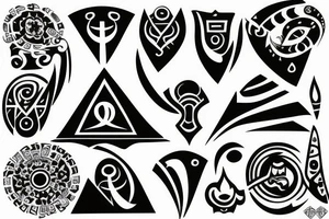 Black spade with a white "Q" in the center tattoo idea