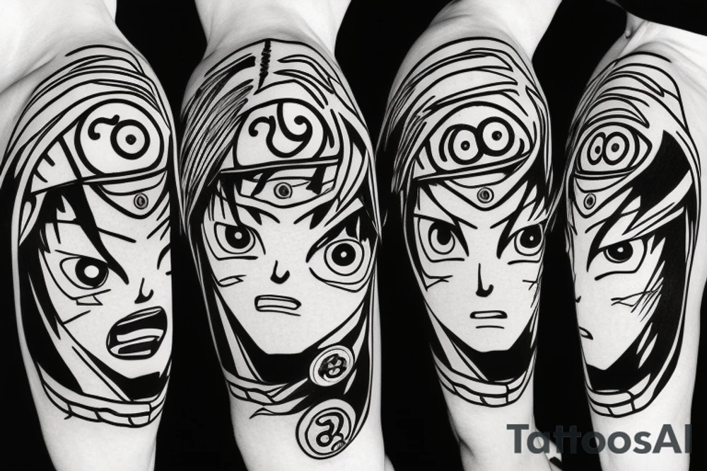 Sharingan from Naruto, the beatles, and a guitar. tattoo idea